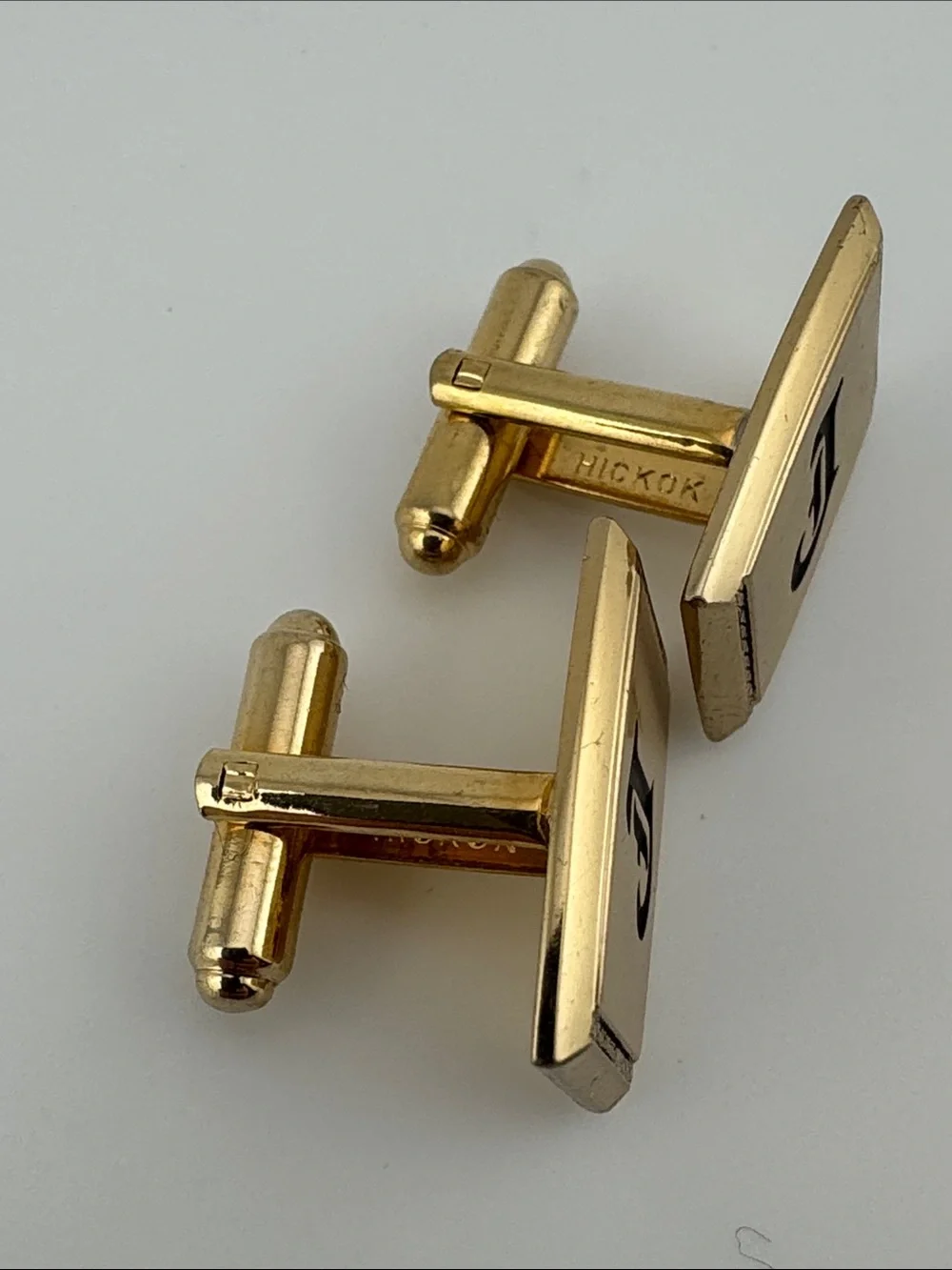Vintage MCM Gold-Tone 'J' Initial Cufflinks for Men by Hickok